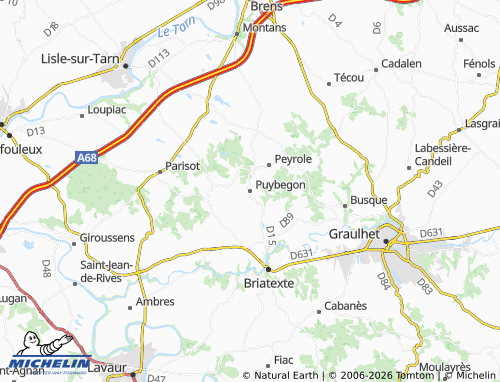 MICHELIN Puybegon map - ViaMichelin