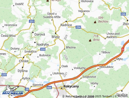 MICHELIN Březina map - ViaMichelin