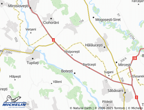 Carte MICHELIN Nisiporești - ViaMichelin