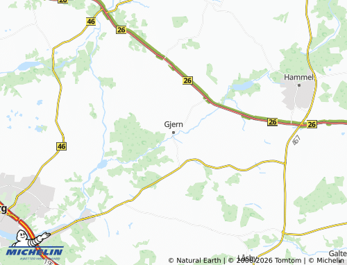 Mappa MICHELIN Gjern - ViaMichelin
