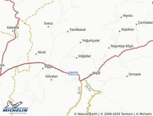 MICHELIN Söğütler map - ViaMichelin
