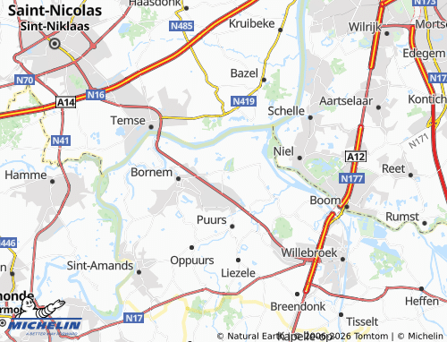 Mappa MICHELIN Hingene - ViaMichelin