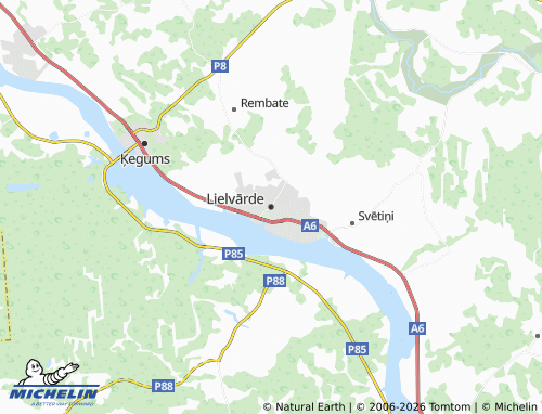 Mapa MICHELIN Lielvārde - ViaMichelin