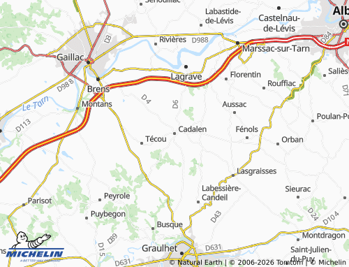 Mapa MICHELIN Cadalen - ViaMichelin