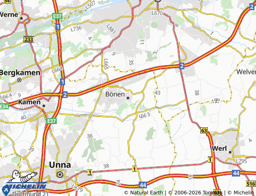 MICHELIN Bönen map - ViaMichelin