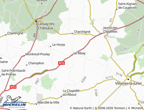 MICHELIN Le Ribay map - ViaMichelin