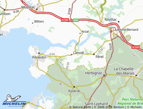 MICHELIN Camoël map - ViaMichelin