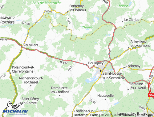 MICHELIN Cuve map - ViaMichelin