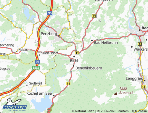 MICHELIN-Landkarte Bichl - ViaMichelin