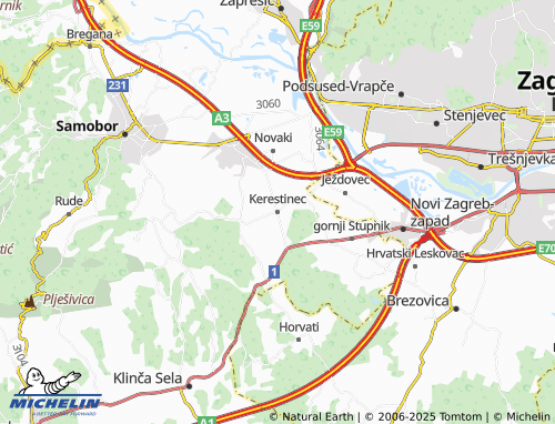 MICHELIN Kerestinec map - ViaMichelin