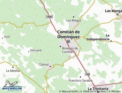 MICHELIN Bosques de Comitán Tercera Sección map - ViaMichelin