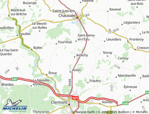 MICHELIN Avrechy map - ViaMichelin