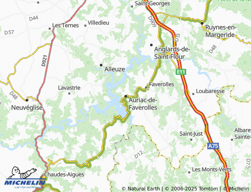 MICHELIN Auriac-de-Faverolles map - ViaMichelin