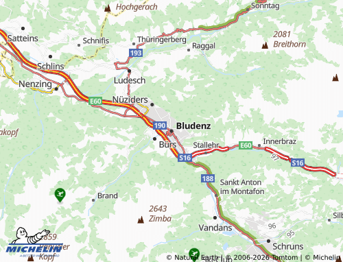 MICHELIN-Landkarte Bludenz - ViaMichelin