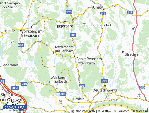 Mapa MICHELIN Sankt Peter am Ottersbach - ViaMichelin