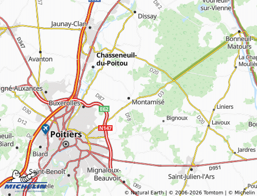 Carte MICHELIN Montamisé - ViaMichelin
