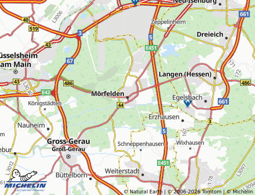 Mapa MICHELIN Mörfelden-Walldorf - ViaMichelin