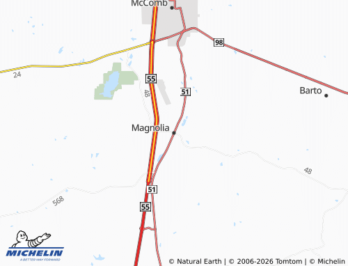 Mapa MICHELIN Magnolia - ViaMichelin
