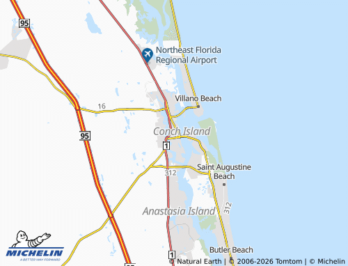 Mappa MICHELIN Saint Augustine - ViaMichelin