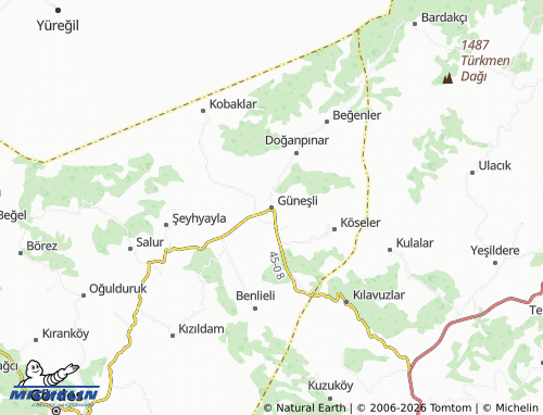 MICHELIN Güneşli map - ViaMichelin