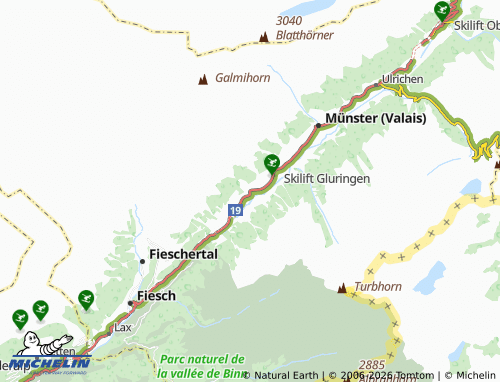 MICHELIN-Landkarte Biel Valais - ViaMichelin