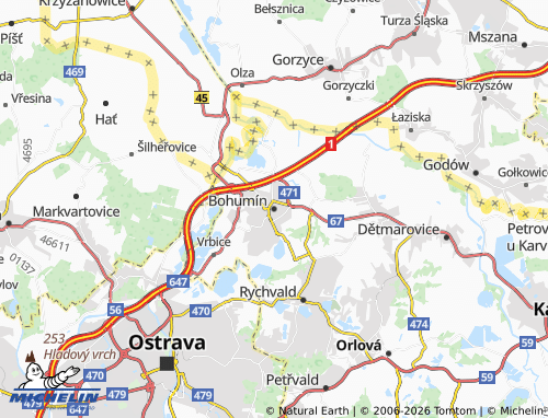 Mappa MICHELIN Bohumín - ViaMichelin