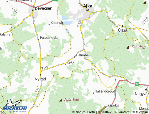 MICHELIN Halimba map - ViaMichelin