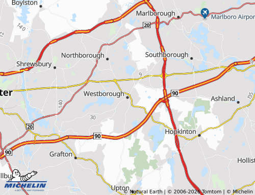 Mapa MICHELIN Westborough - ViaMichelin