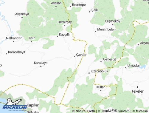 MICHELIN Çavdar map - ViaMichelin