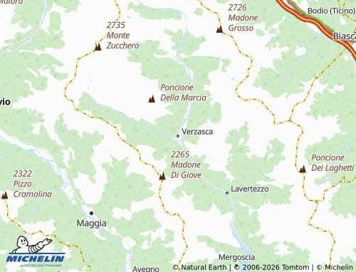Mappa MICHELIN Verzasca - ViaMichelin