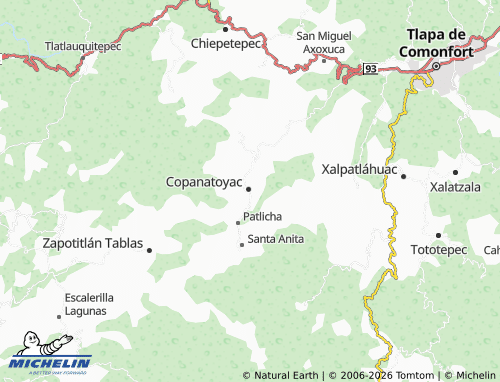 Mapa MICHELIN Copanatoyac Centro - ViaMichelin