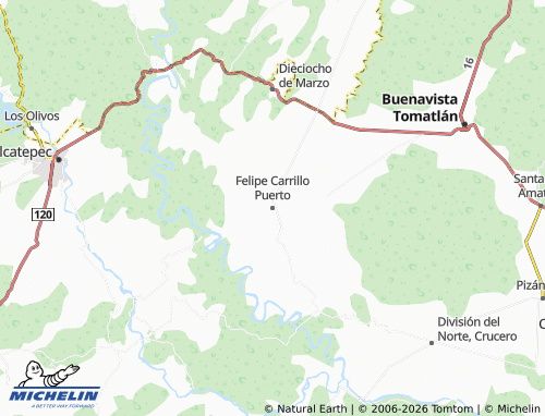MICHELIN Felipe Carrillo Puerto map - ViaMichelin