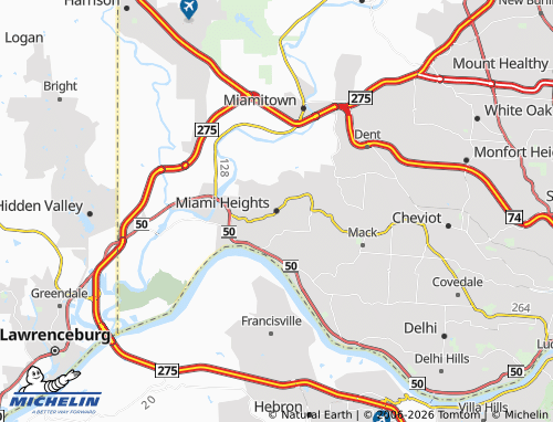 Mappa MICHELIN Miami Heights - ViaMichelin