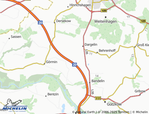 MICHELIN Alt Negentin map - ViaMichelin