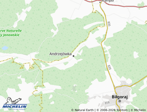 Mapa MICHELIN Andrzejówka - ViaMichelin