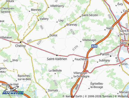 Kaart MICHELIN Fontaines - ViaMichelin