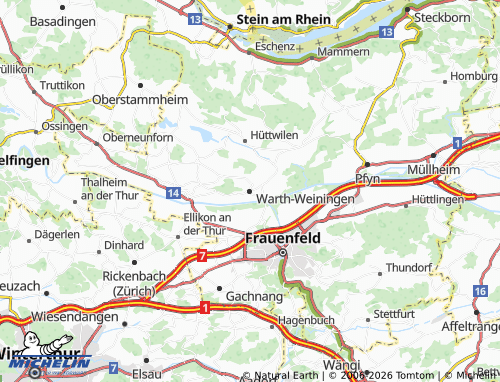 MICHELIN-Landkarte Warth-Weiningen - ViaMichelin