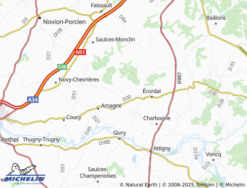 MICHELIN Bauthémont map - ViaMichelin