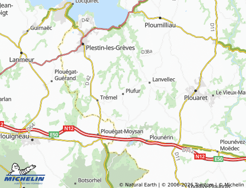 Mappa MICHELIN Plufur - ViaMichelin