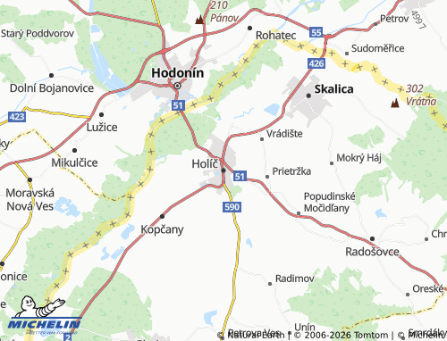 MICHELIN-Landkarte Holíč - ViaMichelin