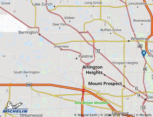 Mappa MICHELIN Palatine - ViaMichelin