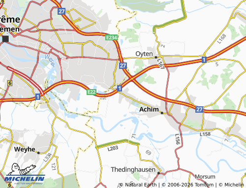 MICHELIN Uphusen map - ViaMichelin