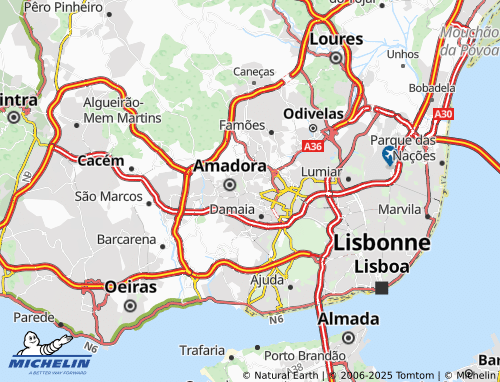 Mappa MICHELIN Falagueira-Venda Nova - ViaMichelin