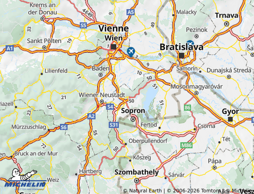 Mappa MICHELIN Burgenland - ViaMichelin