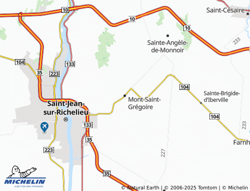 MICHELIN Mont-Saint-Grégoire map - ViaMichelin