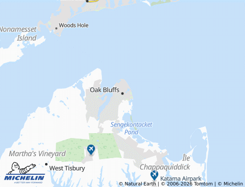 Carte MICHELIN Oak Bluffs - ViaMichelin