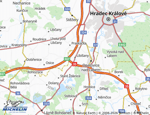 MICHELIN Libišany map - ViaMichelin