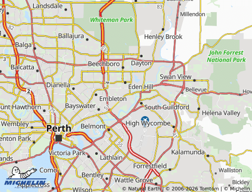 Mapa MICHELIN Bassendean - ViaMichelin
