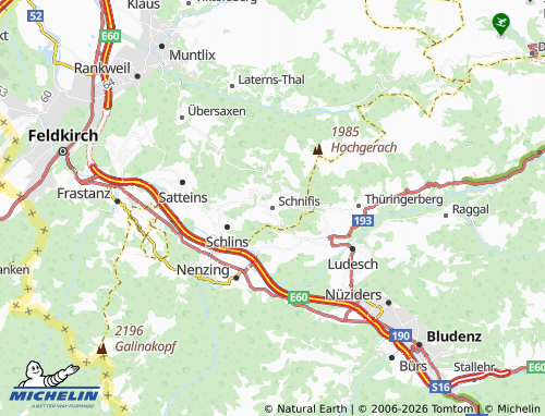 MICHELIN Schnifis map - ViaMichelin