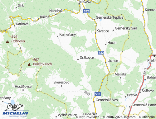 Mappa MICHELIN Držkovce - ViaMichelin